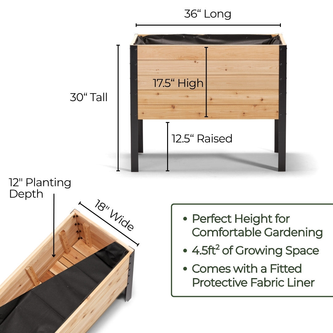 18″ x 36″ Deep Root Raised Garden Bed - 30″ TALL - Select Grade