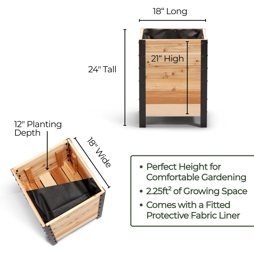 18″ x 18″ Deep Root Planter Box - 24″ TALL - Select Grade