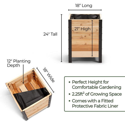 18″ x 18″ Deep Root Planter Box - 24″ TALL - Select Grade