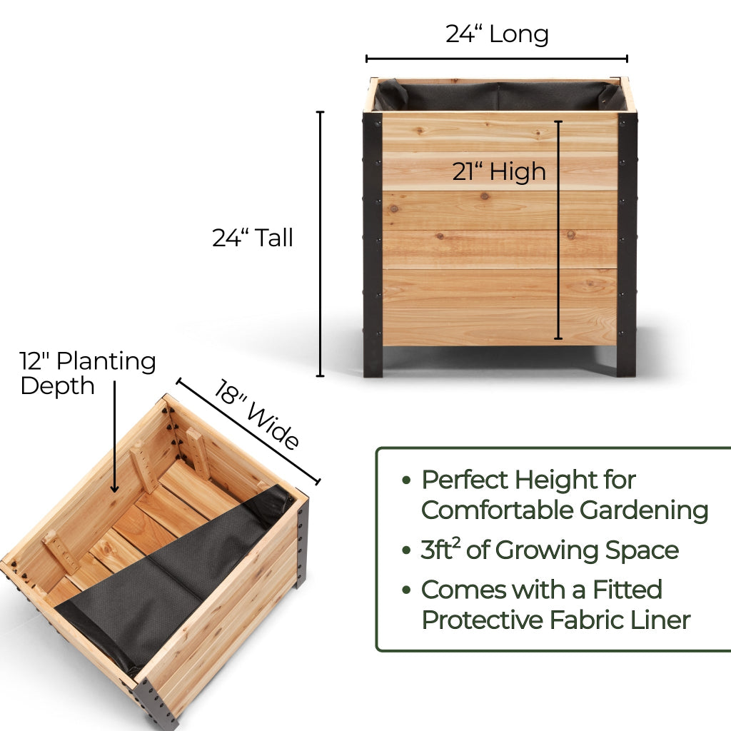 18″ x 24″ Deep Root Planter Box - 24″ TALL - Select Grade