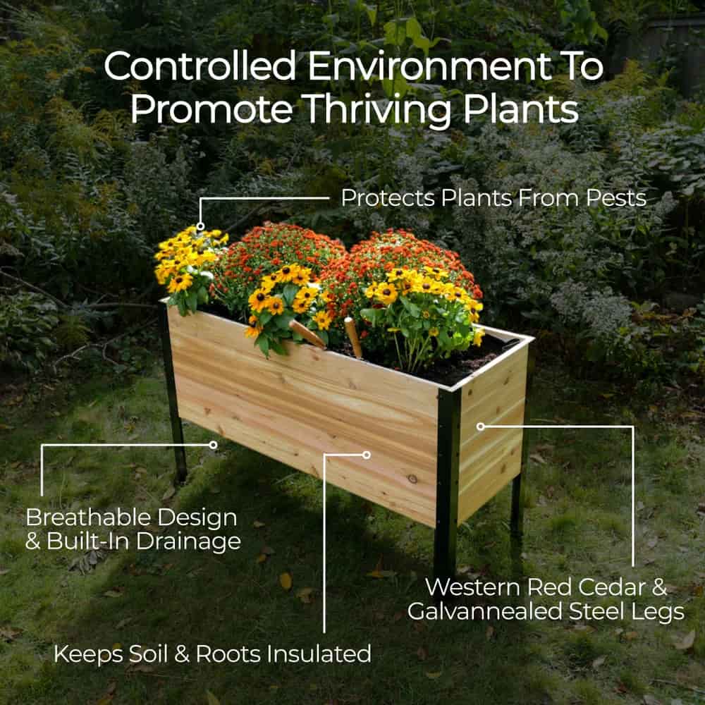 18″ x 48″ Deep Root Raised Garden Bed - 30″ TALL - Select Grade